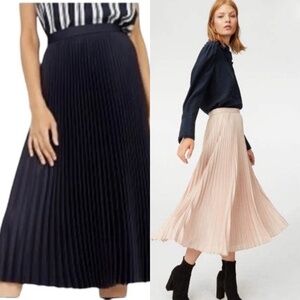 NWT Club Monaco Satin Pleated Accordian Skirt